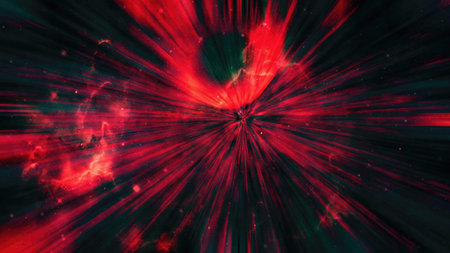 Cosmic space and stars, cosmic abstract background and red light effect. Beautiful Galaxy.