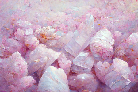Rose quartz mineral background. Digital art.の写真素材