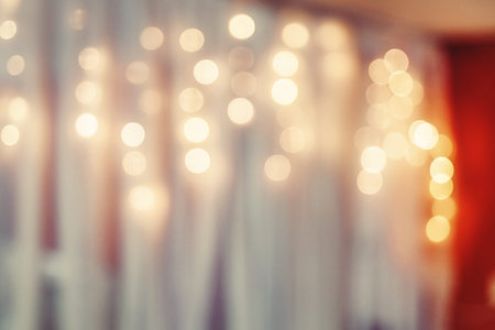 Abstract blurred bokeh curtain. Curtain Background and Light Bokeh.の写真素材