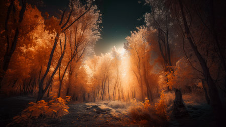 Beautiful autumn landscape. generative ai.の写真素材