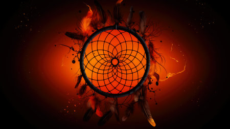 Beautiful dreamcatcher on abstract background. generative ai.の写真素材