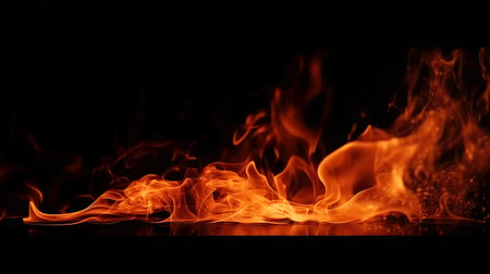 Beautiful fire background, generative ai