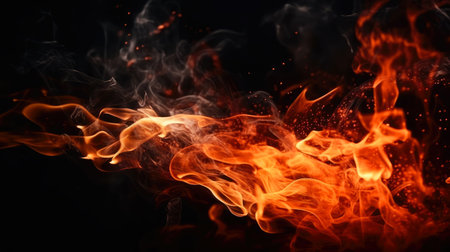 Beautiful fire background, generative ai