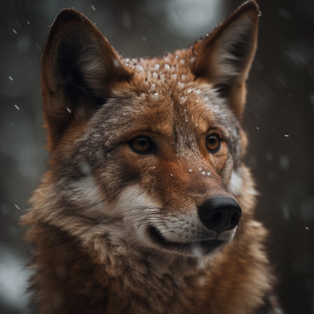 Wolf in winter landscape. generative ai