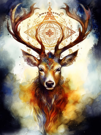 sacred ornamental deer. gnerative aiの素材
