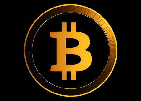 Bitcoin on abstract background. generative aiの素材