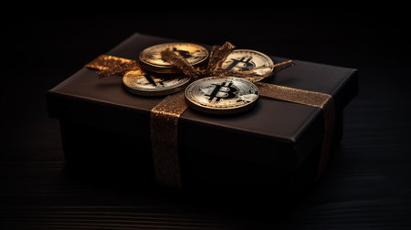 Bitcoin gift, beautiful bitcoin packageの素材