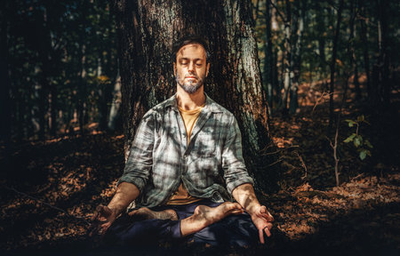 Meditation in Nature An Inner Journey for Achieving Clarity and Calmness Within Yourselfの写真素材