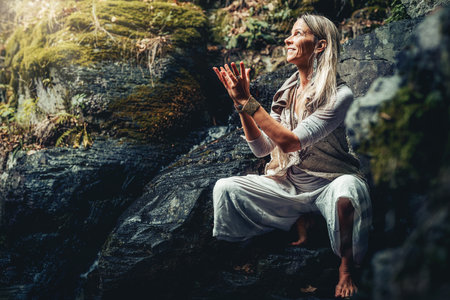 Meditation in Nature An Inner Journey for Achieving Clarity and Calmness Within Yourselfの写真素材