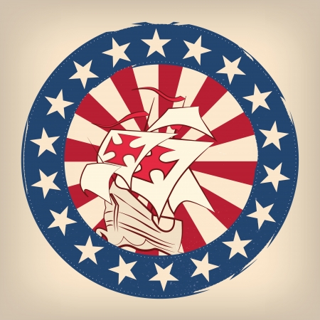Vintage design of a Columbus day badge with grunge lookのイラスト素材