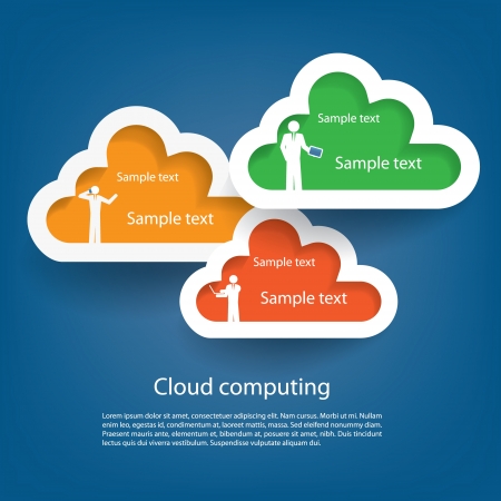 Cloud computing concept vector illustration which can be used for brochures, infographics, web design, etc のイラスト素材