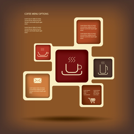 Coffee menu or infographics vector illustration with various types of coffee suitable for restaurant menu or presentationのイラスト素材