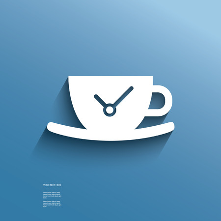 Web icon with outer shadow depicting break or pause at work with time, suitable for website developmentのイラスト素材