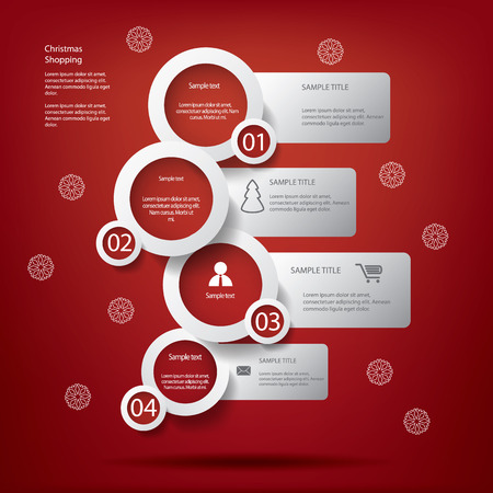 White infographic elements in Christmas design with various icons suitable for infographics, web layout, presentations, brochures, etc.のイラスト素材