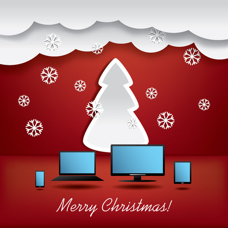 Christmas card concept vector illustration suitable for advertising salesのイラスト素材