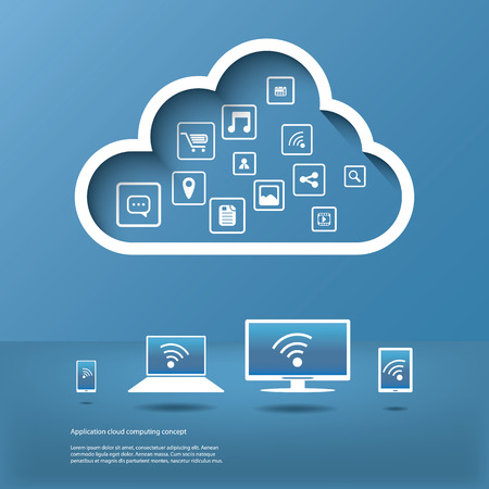 Cloud computing concept design suitable for business presentations, infographics, etc.のイラスト素材