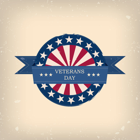 Veterans day badge eps10 vector illustration for posters, flyers, decoration etc.のイラスト素材