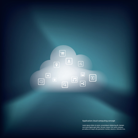 Cloud computing concept vector illustration with space for text suitable for presentations or infographicsのイラスト素材