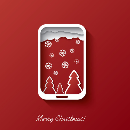 Christmas card concept design in smartphone background suitable for christmas postcards or invitations to sales etc.のイラスト素材