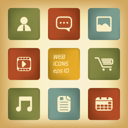 Various applications icon set with different colors suitable for web design or infographicsのイラスト素材