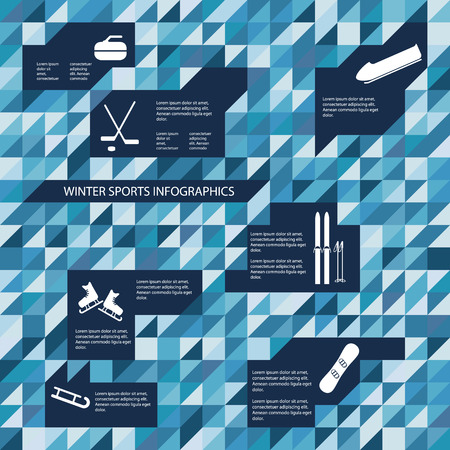 Winter sports and activities infographics template vector illustrationのイラスト素材