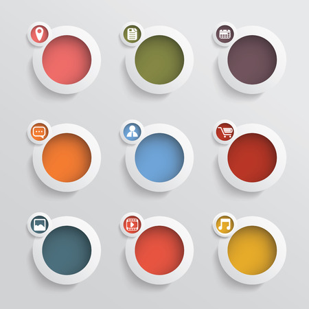 Web icons set with spaces for text. のイラスト素材