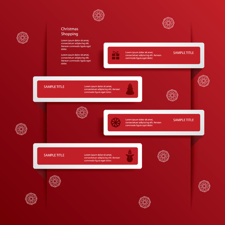 Christmas web or infographic elements in white frames with 3d effect. のイラスト素材