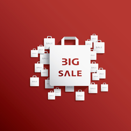 Shopping bag icon with Christmas sales theme for sales promotion and advertising.のイラスト素材