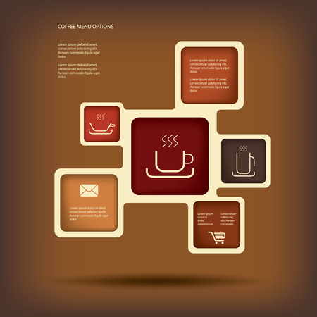 Coffee menu or infographics illustration with various types of coffee suitable for restaurant menu or presentationのイラスト素材