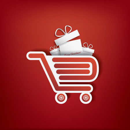 Shopping bag icon with Christmas sales theme for sales promotion and advertising.のイラスト素材