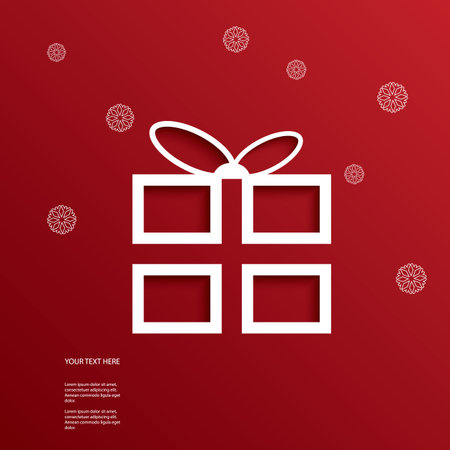 Christmas illustration with cutout 3d effect suitable for Christmas cards, sales promotion. のイラスト素材