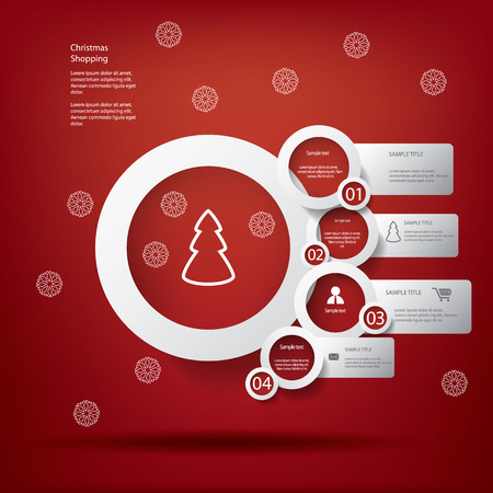 White infographic elements in Christmas design with various icons suitable for infographics, web layout, presentations, brochures, etc.のイラスト素材