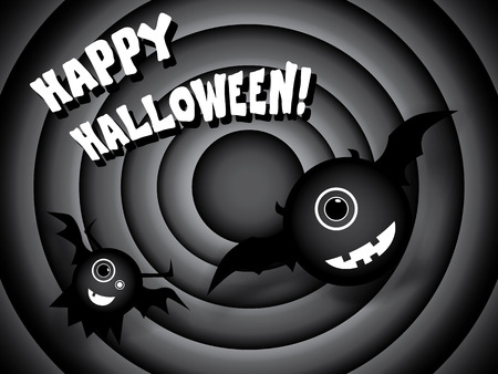 Halloween card design with vintage movie ending theme in black and whiteのイラスト素材
