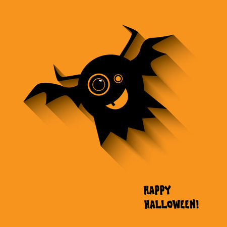 Halloween card or postcard design with happy smile monsters and space for text.のイラスト素材