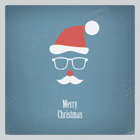 Vintage Christmas card with retro hipster design and minimalist style.のイラスト素材