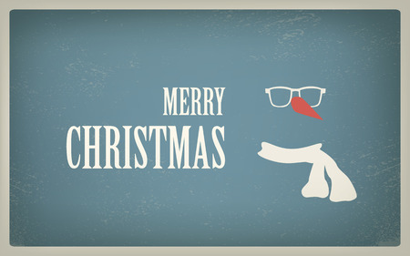 Vintage Christmas card with retro hipster design and minimalist style. のイラスト素材