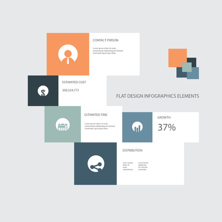 Flat design icons set infographics for business presentations, brochures. のイラスト素材