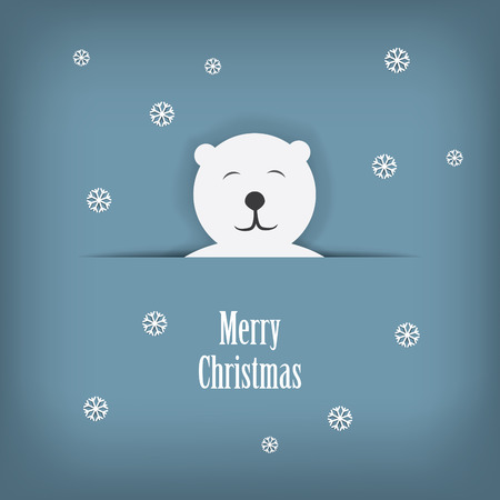 Christmas card design with cute white polar bear sutiable for kids. Eps10 scalable vector illustrationのイラスト素材