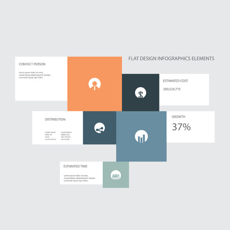 Flat design icons set infographics for business presentations, brochures. Eps10 vector illustration.のイラスト素材