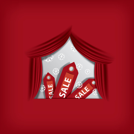 Winter sales vector design suitable for sales invitations with space for textのイラスト素材