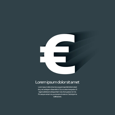 Euro currency sign with long shadow and 3d effect. のイラスト素材