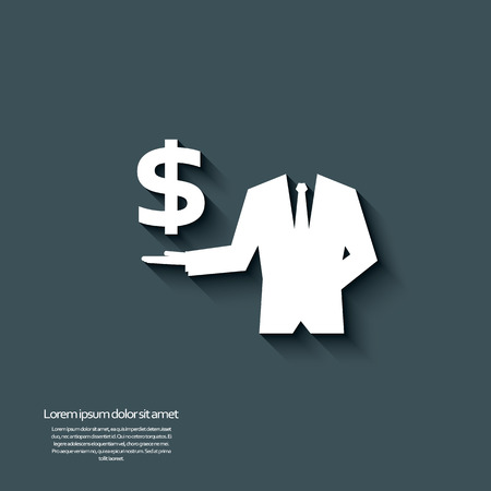 US dollar currency sign with 3d effect.のイラスト素材