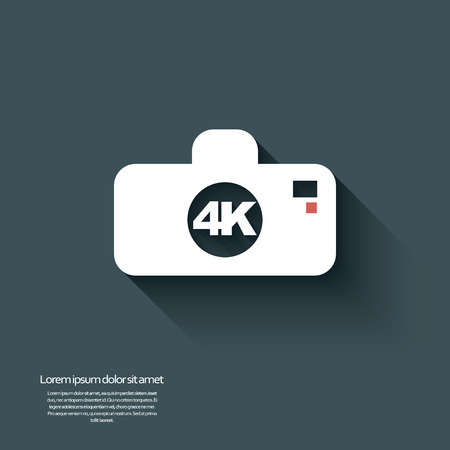 4k ultra hd camera icon isolated on background. のイラスト素材