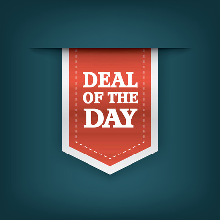 Deal of the day vertical ribbon bookmark tag element for sales promotion.のイラスト素材