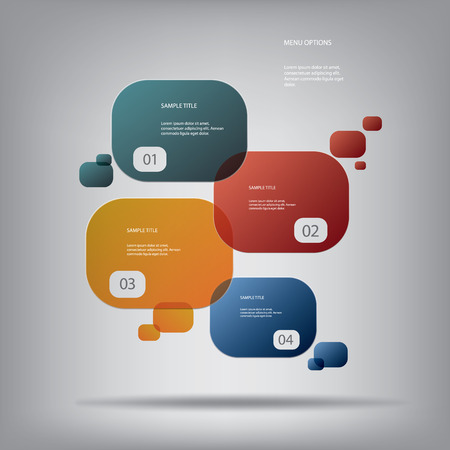 Round colorful infographic elements with various icons suitable for infographics, web layout, presentations, etc. のイラスト素材