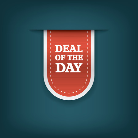 Deal of the day vertical ribbon bookmark tag element for sales promotion.のイラスト素材