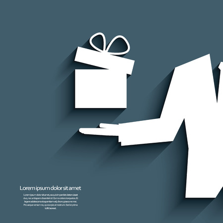 Businessman giving present symbol.のイラスト素材