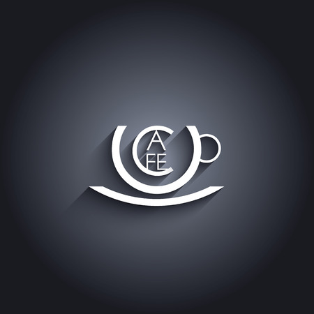 Coffee or cafe sign with creative typography and symbol of cup. Eps10 vector illustrationのイラスト素材