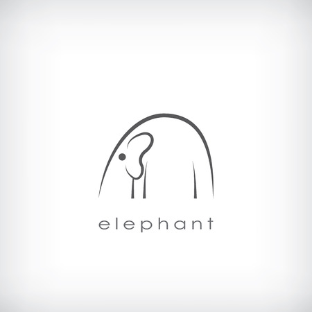 Elephant outline schematic symbol in minimalistic style. eps10 vector illustrationのイラスト素材