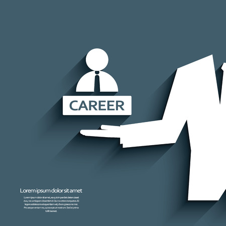 Job career symbol with businessman. Eps10 vector illustrationのイラスト素材